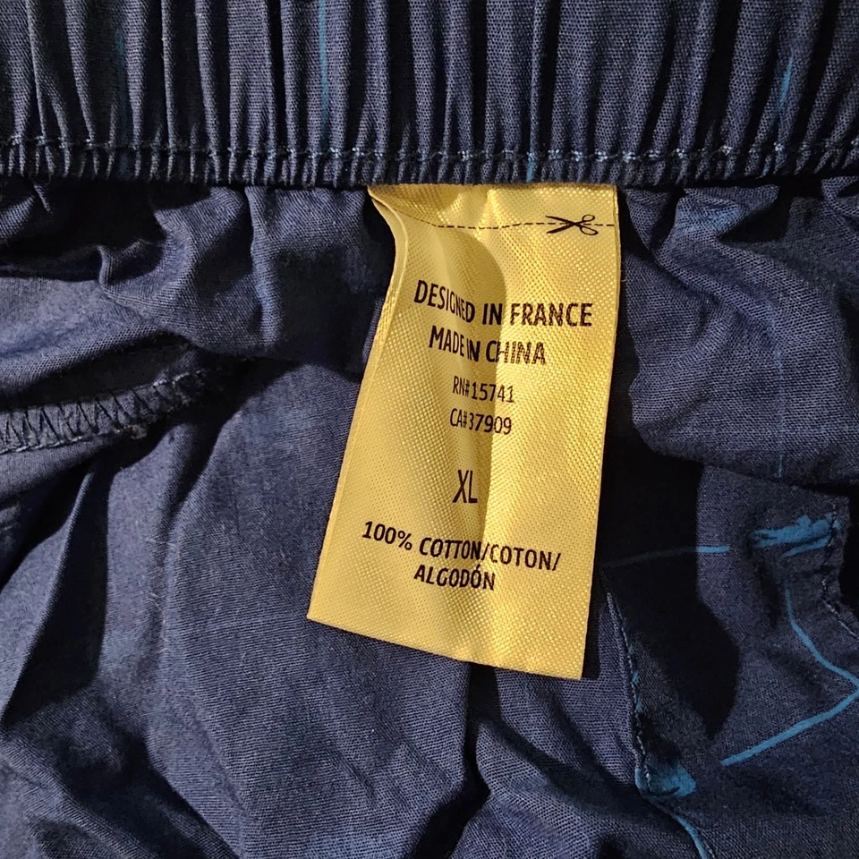 Lacoste мужской XL Sleepwear гостиной брюки пижамы низ синий принт - Изображение 4 из 4