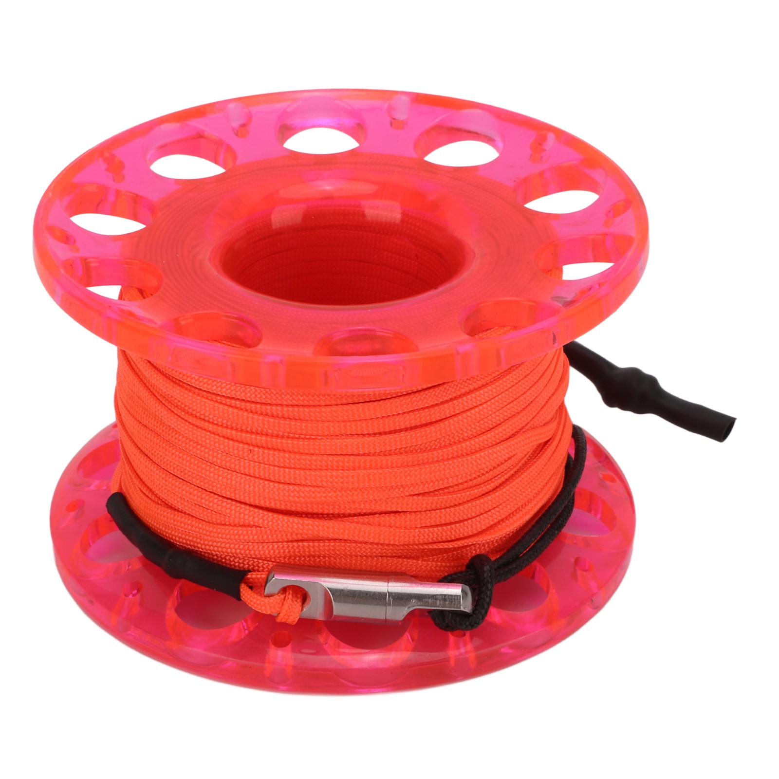 Finger Reel Diving Spool With Stainless Steel Clip 30m Orange Line For Underwate