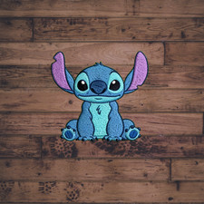 Stitch Sitting Cute Embroidered Patch Cartoon Iron On Badge