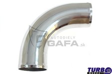 Aluminiumrohr Bogen 90&deg; poliert &Oslash;76 mm, 30 cm, Ansaug- & Ladeluftrohr