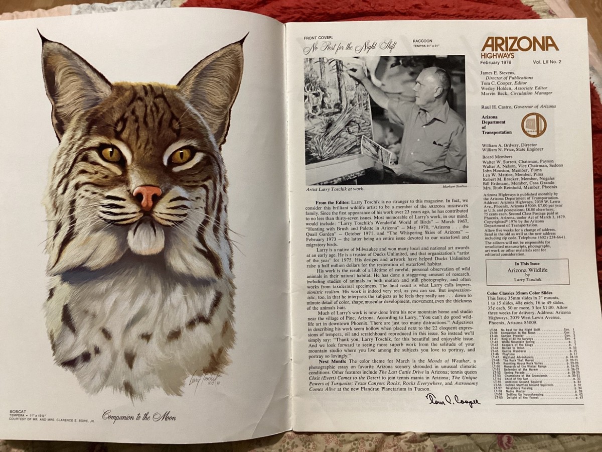 ARIZONA HIGHWAYS FEBRUARY 1976 ANIMALS OF ARIZONA BY LARRY TOSCHIK