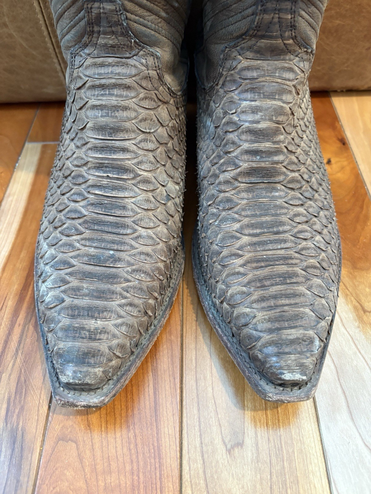 Tecovas The Barrett Cowboy Boots Python Snip Toe … - image 4