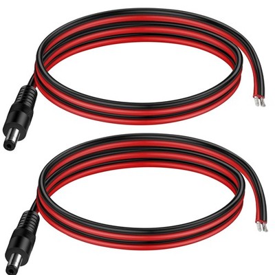 Stromkabel 2er Pack 14AWG DC 12V 10A 5,5 x 2,1mm Stecker Kabel CCTV Sicherhei...