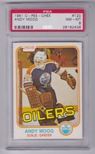 1981-82 O-Pee-Chee Andy Moog #120 Rookie PSA 8 NM-MT Oilers Bruins