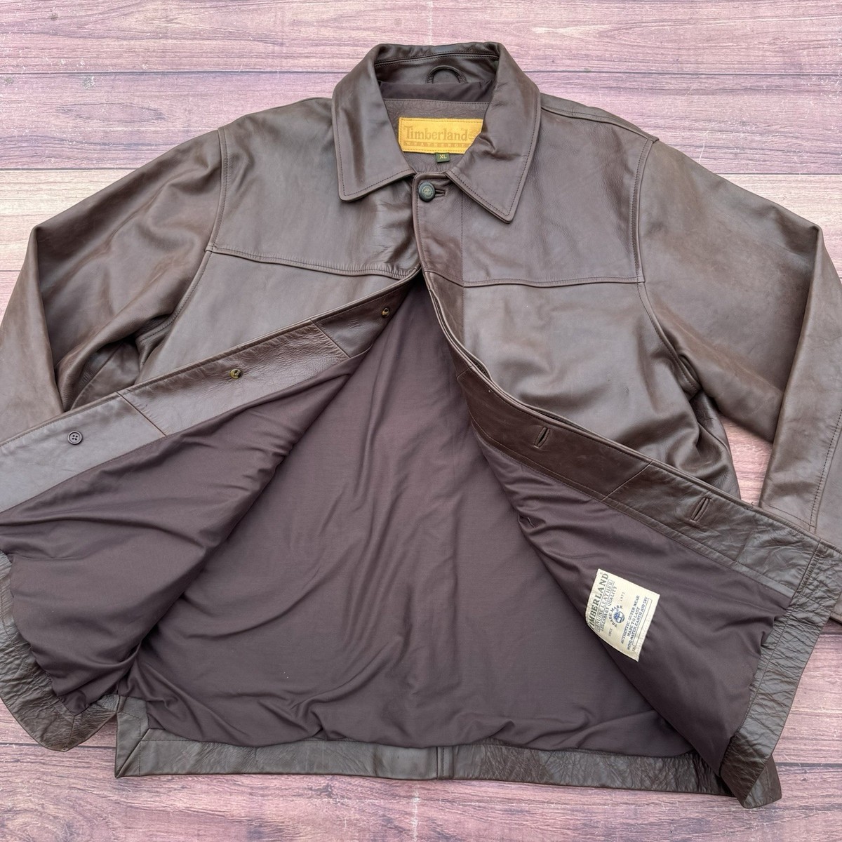 Timberland レザージャケットWEATHERGEAR 古着 90～00年代 ティンバーランド Timberland WEATHERGEAR レザー