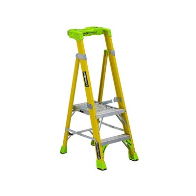 NEW Cross Pinnacle 2ft.Fiberglass Leaning Platform Step Ladder,8.5ft.Reach 375l