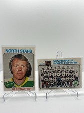 1974-75 O-Pee-Chee Minnesota North Stars Glen Sather Team 2-Card Lot