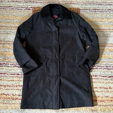 Gallery Full Zip Felted Parka Jacket Full Zip Button Down Black Women's Medium M