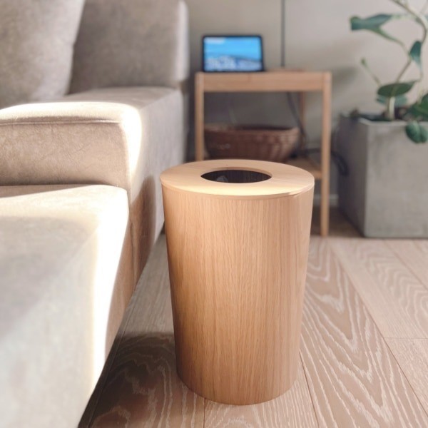 MUJI Wood Trash Can w/ Bag Holder Wire Round Type Lid sold separately Selectable