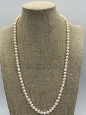 Vintage Freshwater Pearl 24 Necklace With Gold Tone Clasp