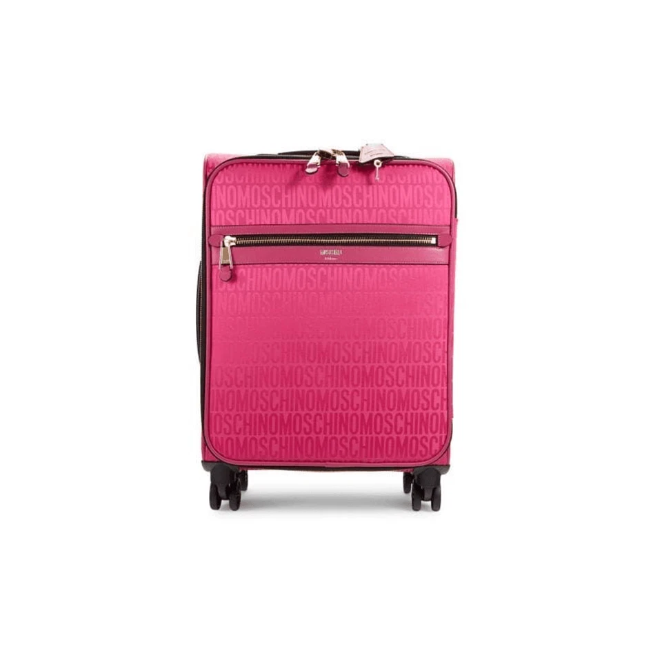 Moschino Nuevo Estuche Trolley de Nylon con Logotipo Completo en Rosa Foto 2 de 4