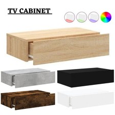Modern Floating TV Unit Cabinet With LED Lights Storage TV Stand Engineered Wood