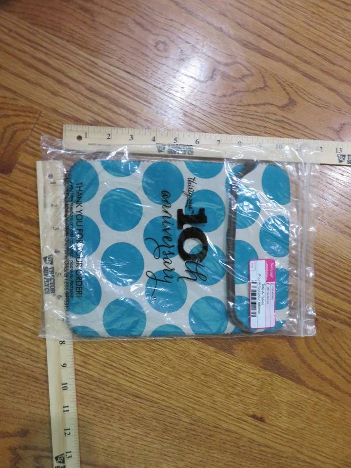 NEW Thirty One Tote A Tablet Teal Mod Dot Office Tablet Case Cover Pouch 8"x10" - Image 3 of 4