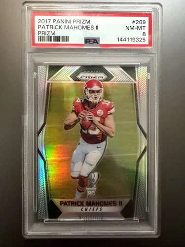 2017 Panini Prizm Rookie Patrick Mahomes #269 Silver Prizm (RC) PSA 8 FRESH SLAB