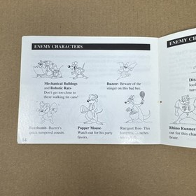 Chip N Dale Rescue Rangers Nintendo NES Manual de instrucciones Folleto solamente