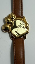 Lorus Disney Minnie Mouse Face Wristwatch Brown Leather Strap Quartz