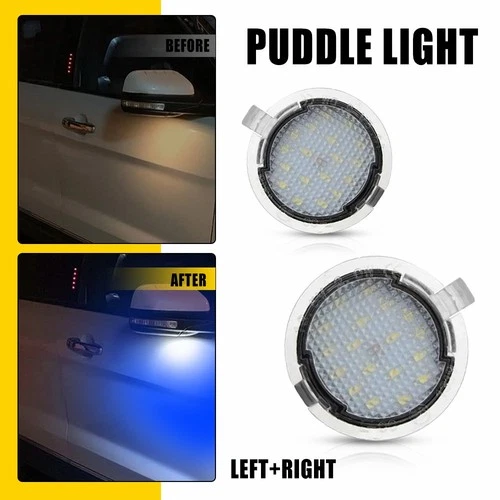 Pair Ice Blue LED Side Mirror Puddle Light For Ford Ford Range 2015-2017 T6 LHRH
