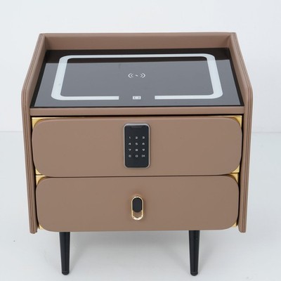 20'' Tall Smart nightstand with combination lock ,Bluetooth player,Led light