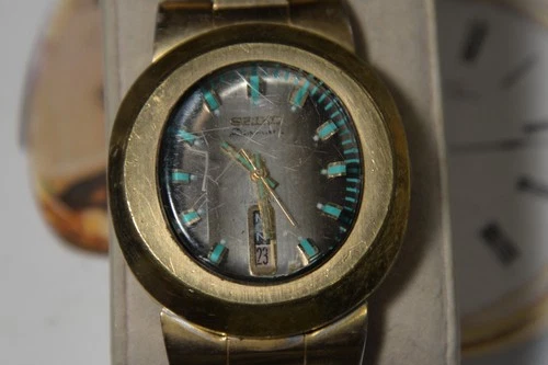 Vintage SEIKO 6119 Gold Tone 21J Automatic Men's Watch--4 Repair