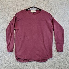 Michael Kors Sweater Womens M Burgundy Long Sleeve Crew Neck Knit Pullover Cute