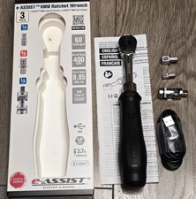 New Vessel E-Assist 1/4 Hex Cordless Ratchet w/1/4" & 3/8" dr Adapters #400ER2U