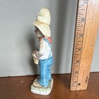 Ceramic Art Pottery Farmer Boy w/ Apple Basket Figurine Taiwan 1987 6.5in — photo 4