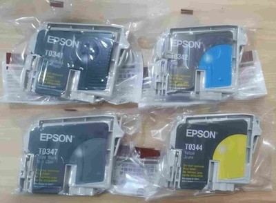 (4pcs)Genuine EPSON T0341/342/344/347 Ink Cartridges for Stylus Photo 2200