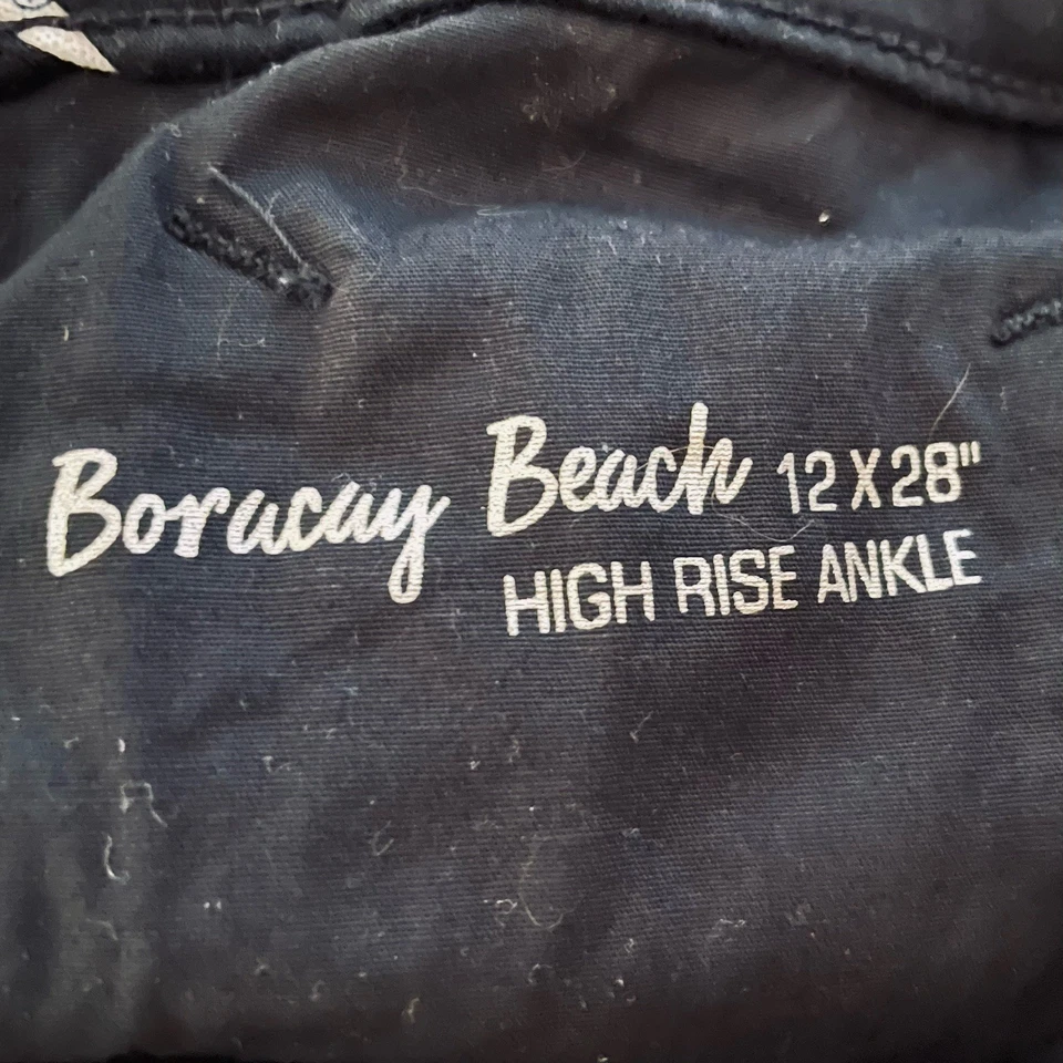 Pantalones al tobillo TOMMY BAHAMA negros de playa de tiro alto talla 12 Foto 2 de 4