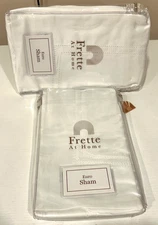 FRETTE AT HOME SET OF 2 COTTON TibeFunda Decorativa EURO SHAM  White- NEW