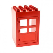 1x Lego Duplo Tür Rahmen 4x4x5 rot Fenster 1x4x4 rot Haus 2205 4112117 6360