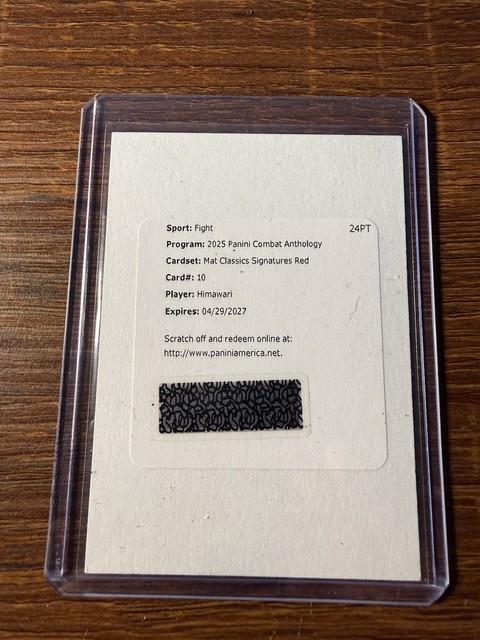 2025 Panini Combat Anthology Mat Classic Signatures Himawari Red Redemption Auto
