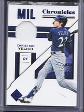2019 Panini Chronicles #CS-CY Christian Yelich Chronicles Swatches Blue #/25