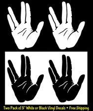 Live Long and Prosper Two 5" White or Black Vinyl Decal Car Any Flat Surface