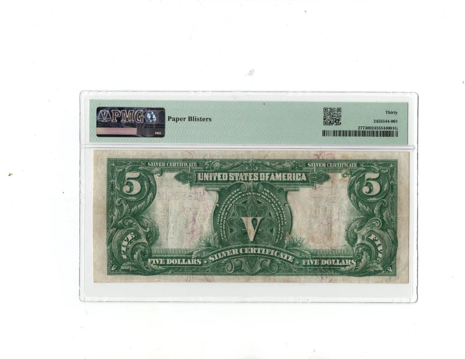 1899 $5 Silver Certificate "Indian Chief"  Note.Fr-277 PMG-30 - Image 2 of 2