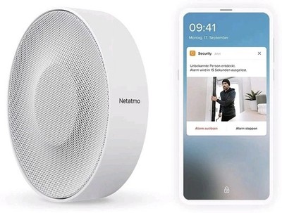 D8 Netatmo Smart Indoor Siren Innen Alarmsirene drahtlos akustisches Signal weiß