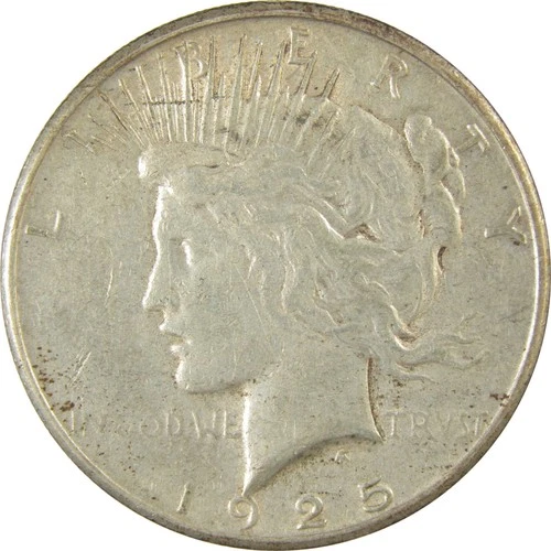 1925 S Peace Dollar VF Very Fine Silver $1 Coin Collectible SKU:I24234