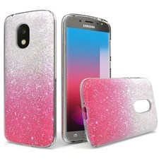 "Funda híbrida GSA Hot Pink Glitter Candy para Samsung Galaxy J7 (2018)"
