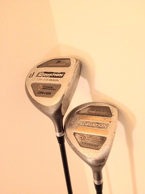 (2) RH Dunlop Equation Fairway Wood &Driver Golf Clubs 45'' 1-wood & 43.5'' 5-wood