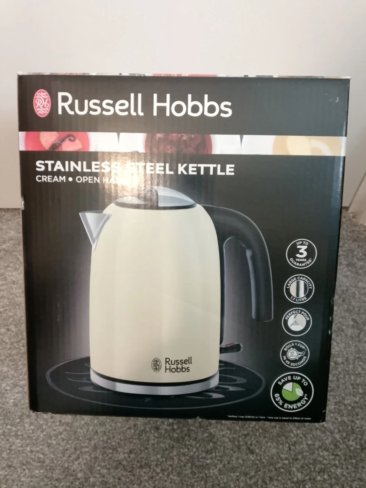 Russell Hobbs Cream Kettle Electric Colour Plus Stainless Steel 1.7L 3000w 20415
Opens in a new wind
