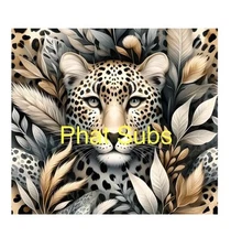 20oz Sublimation Tumbler Wrap Spotted Leopard Ready To Press Heat Transfer