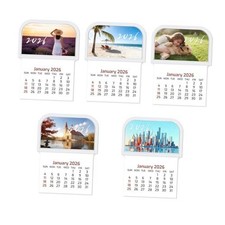 5 Pcs 2026 Mini Stick on Calendar Small Monthly Peel and Stick Adhesive