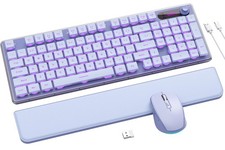 Wireless Keyboard and Mouse Combo - 9 Backlit Effects, Wrist Rest, Double-Sho...