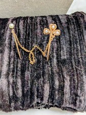 Double 14k Stick Pins with Seed Pearls