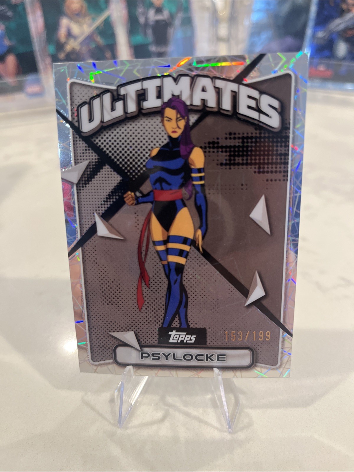 /199. 2025 Topps Finest X-Men '97 #56 Psylocke Ultimates Laser Refractor Nm.