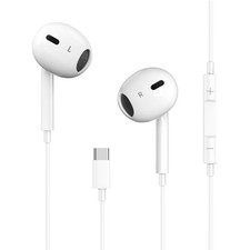 USB C Headphones for iPhone 17-15 Earbuds w Mic