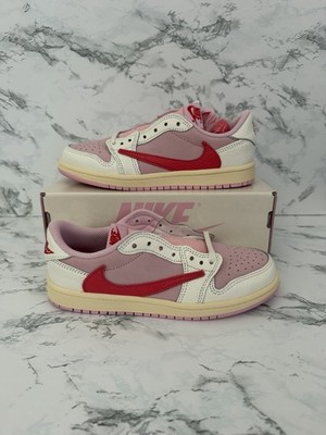 Travis Scott x Air Jordan 1 Retro Low OG PS Sail Tropical Pink IQ7605 Size 3Y