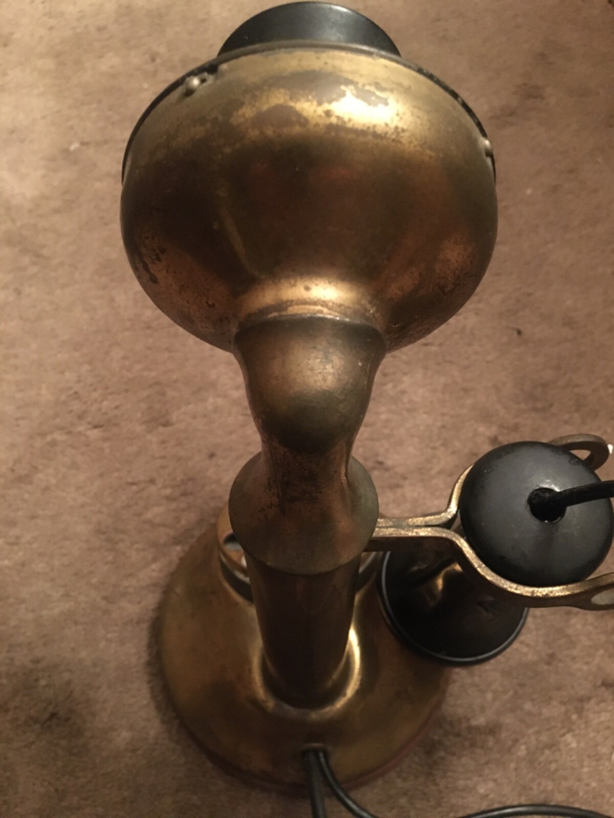vintage Brass Candlestick Telephone with Western Electric Ringer Box eBay