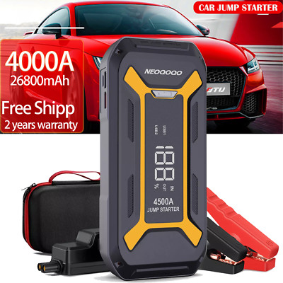 Car Jump Starter 4000A Portable Car 12V Battery Booster Jumper Box Power bank