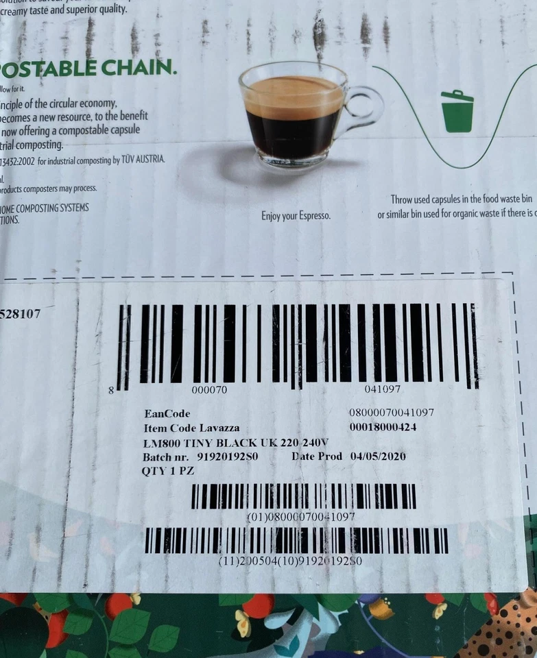 Lavazza LM800 A Modo Mio Piccola Macchina Caffè Espresso a Cialde in NERO [RICAMBI - Immagine 2 di 4