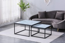 Designer Couchtisch mit Schwarz Matt Gestell